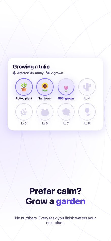 TaskXP screenshot: garden